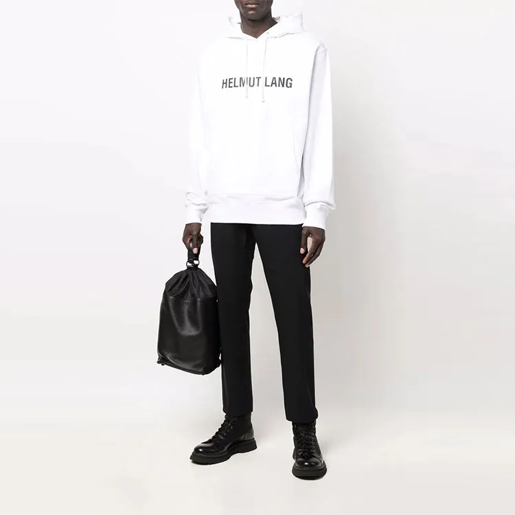 Helmut Lang Logo Printed Drawstring Hoodie-1