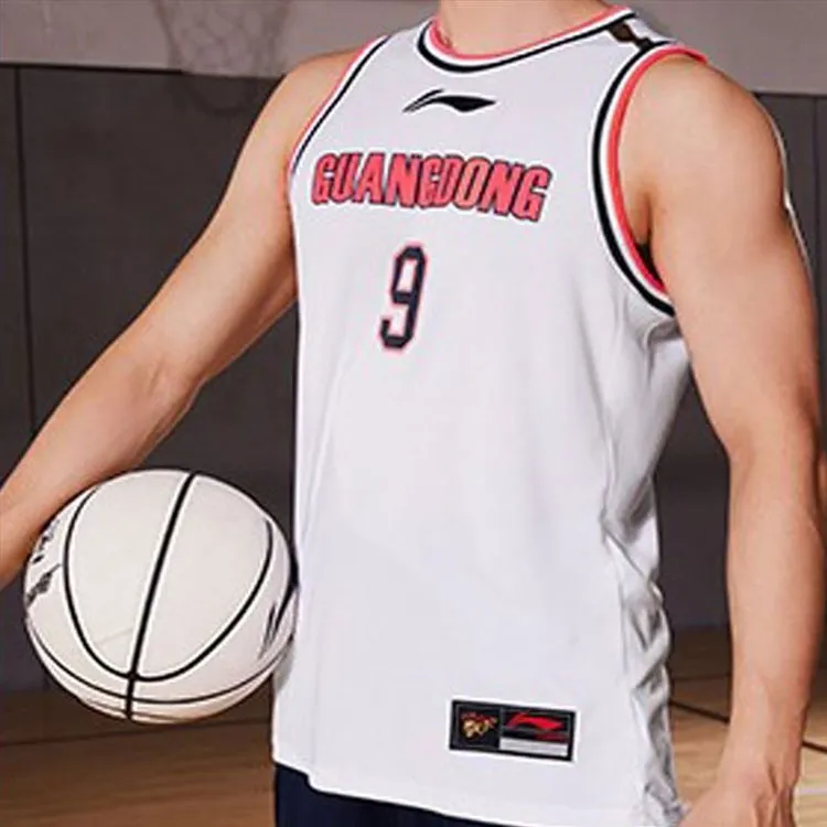 LiNing CBA Collection Soccer Collection Basketball Jersey Men's Standard White-3