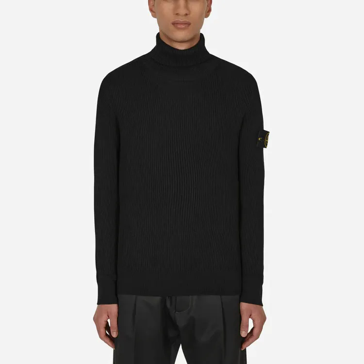 STONE ISLAND Logo Patch Turtle Neck Jumper-2