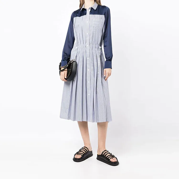 Sacai Long-Sleeved Dresses Women's Blue-1