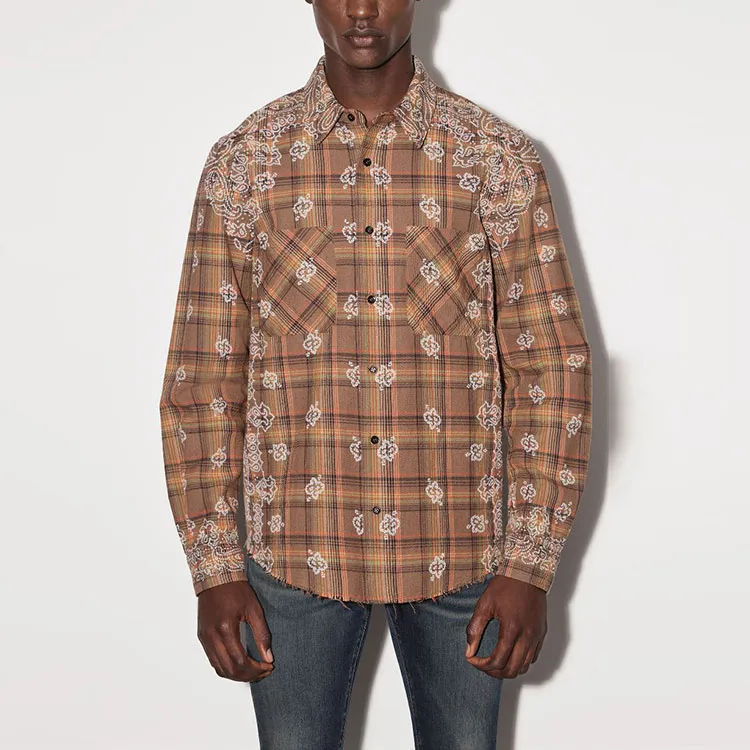 AMIRI Bleach Bandana Plaid Shirt-2