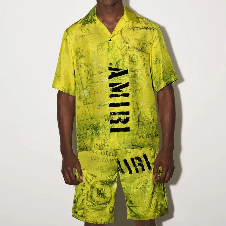 AMIRI Army Stencil Camp Shirt-1
