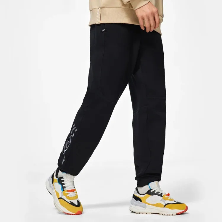 LiNing Sports Lifestyle Collection Sports Trendy Collection Knitted Sports Pants Men's Black-3