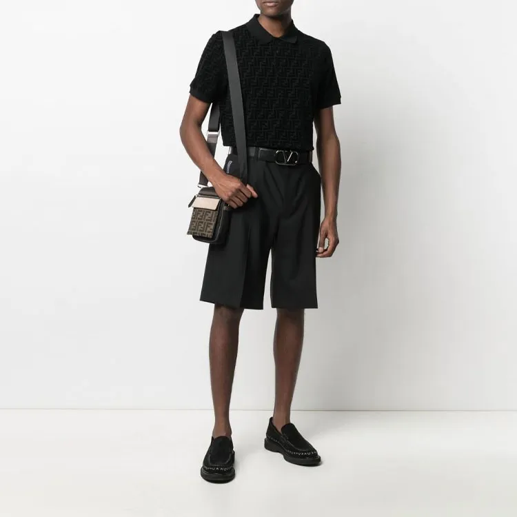 FENDI Ff Jacquard Short Sleeved Polo Shirt-3