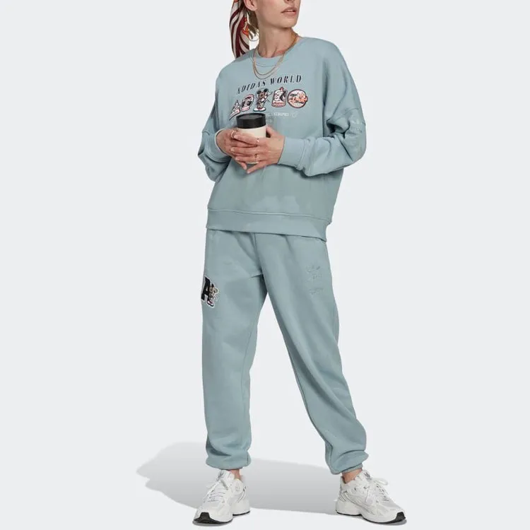 Adidas Knitted Sweatpants Women's Blue-1