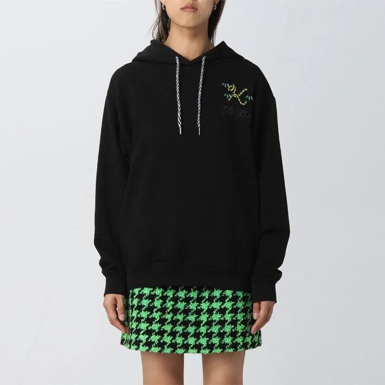 KENZO Logo Embroidered Drawstring Hoodie-2