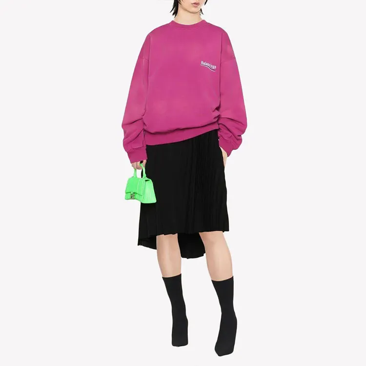 Balenciaga FW22 Sweatshirt Loose Fit Style Women's Fuchsia-1