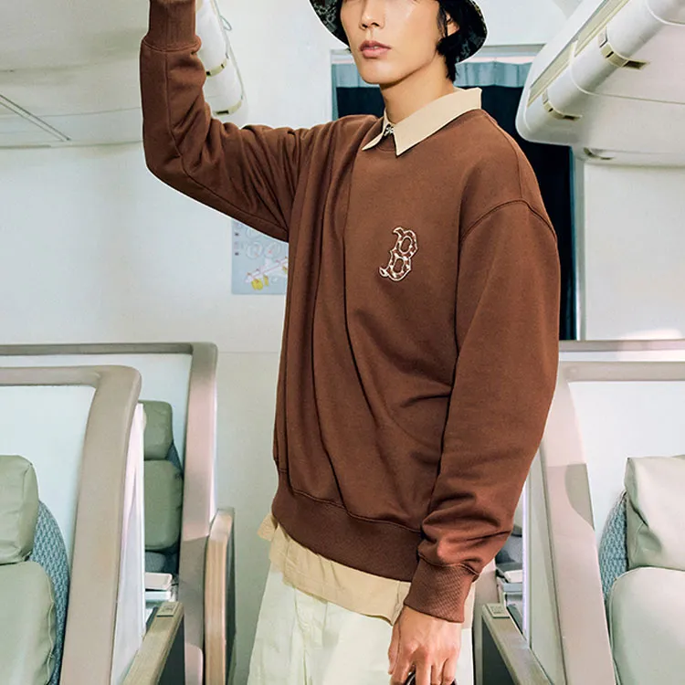 MLB Old Flower Sweatshirts Unisex Dark Brown-2