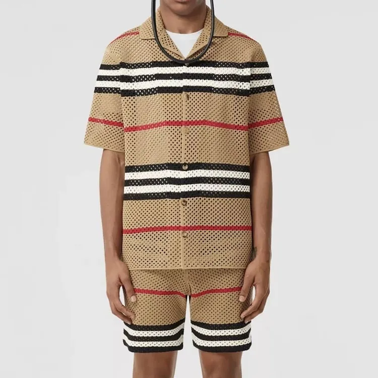 Burberry Icon Stripe Pointelle Knit Shirt-2