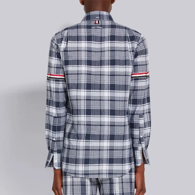 THOM BROWNE RWB stripe Checked print Shirt-3