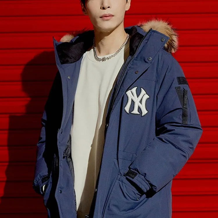 MLB Base Logo Down Jackets Unisex Blue-2