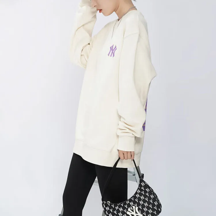 MLB Cashew Flower Sweatshirts Unisex Milk White-2