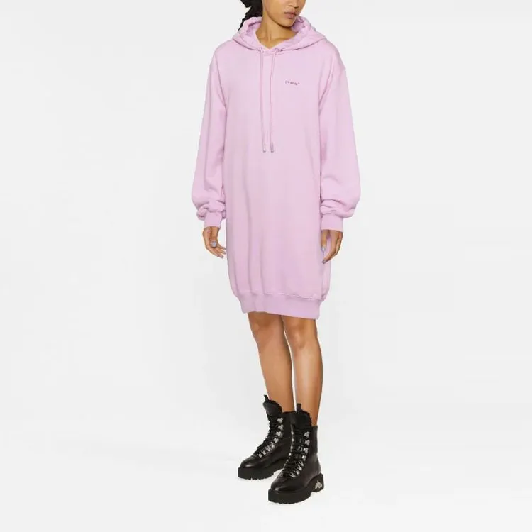 OFF WHITE Logo print Hooded Dress-2