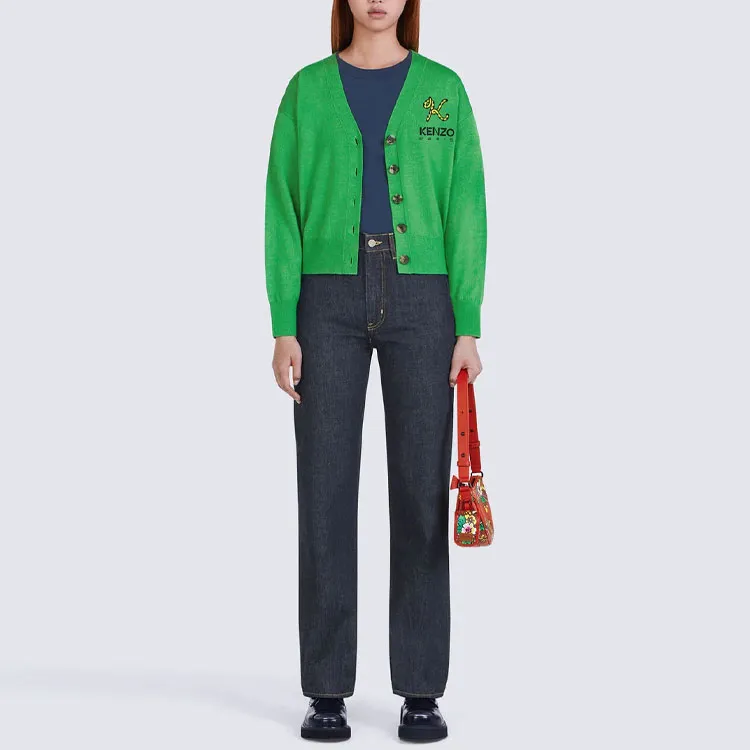 KENZO Tiger Tail Series Knitwear Women's Green-1