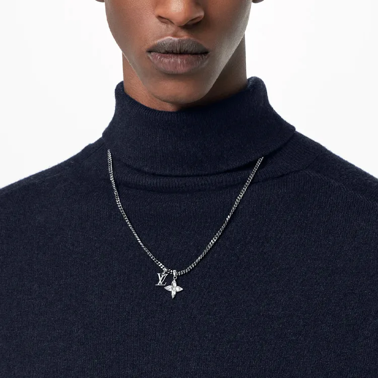 LOUIS VUITTON Metal Necklaces Men's Black-3