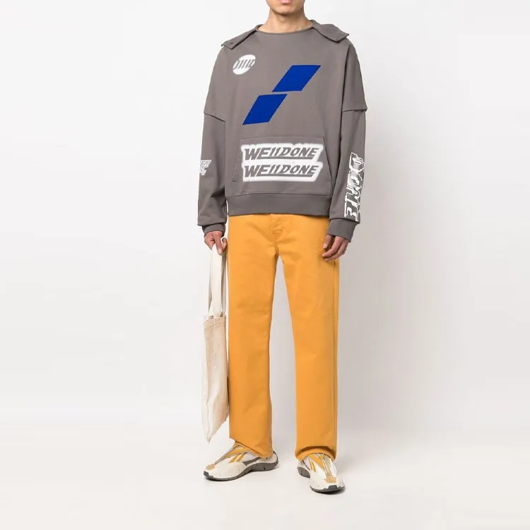 WE11DONE Logo print Cotton Jumper-1