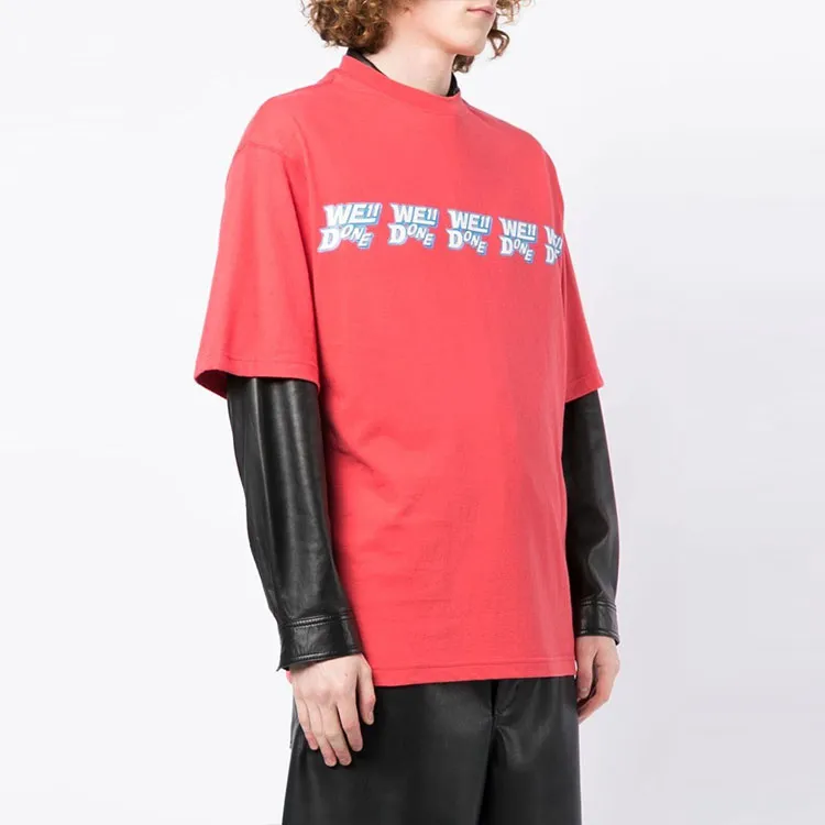 WE11DONE T Shirts Unisex Hot Pink-5