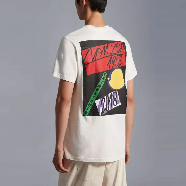Moncler T-Shirts Men White-3