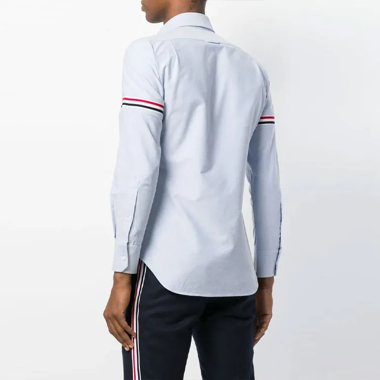 THOM BROWNE Rwb Elastic Stripe Oxford Shirt-3