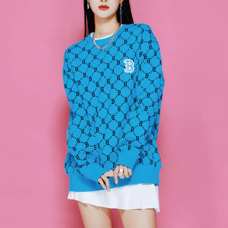 MLB Base Logo Sweatshirts Unisex Blue-2