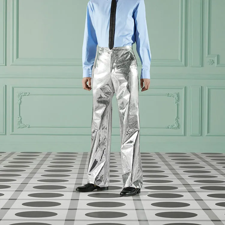 GUCCI Casual Pants Men Silver-3