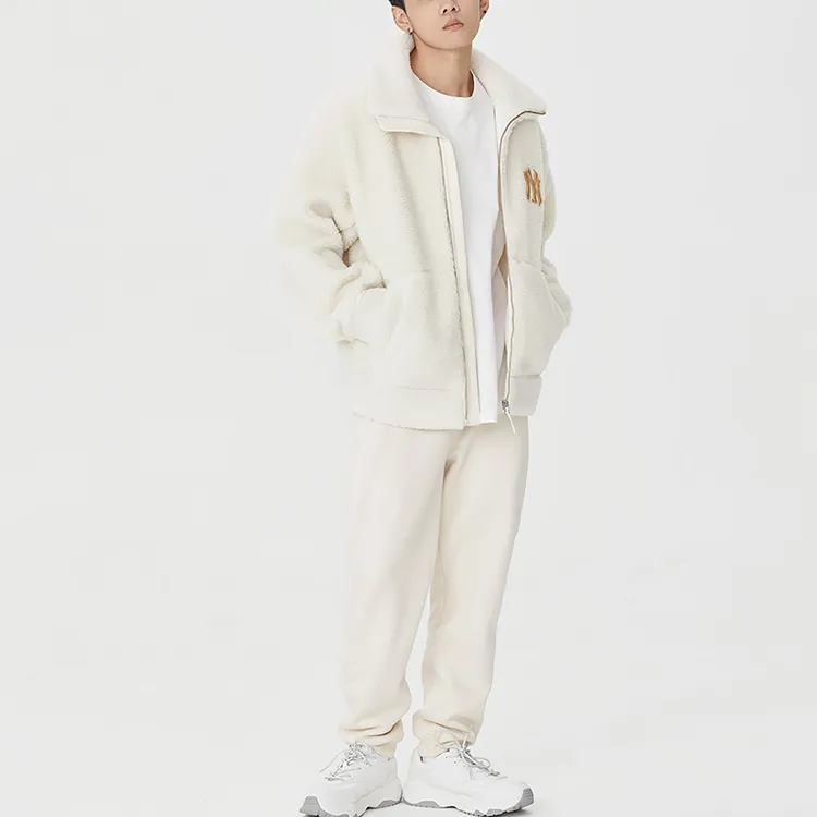 MLB New York Yankees Velvet Jackets Unisex Cream-2