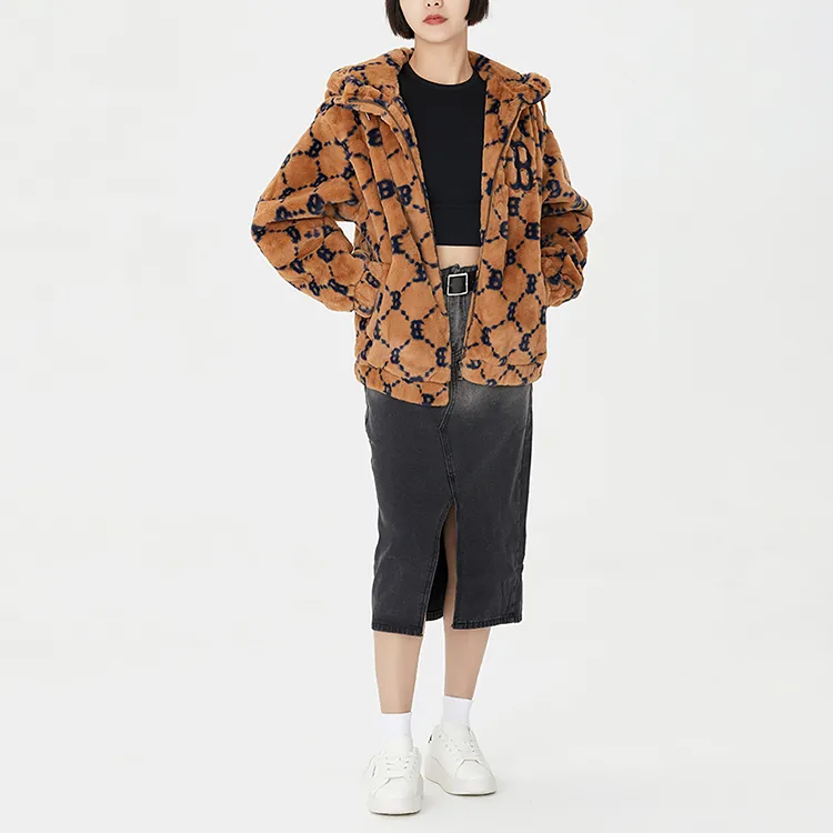MLB Velvet Jackets Unisex Beige Yellow-2