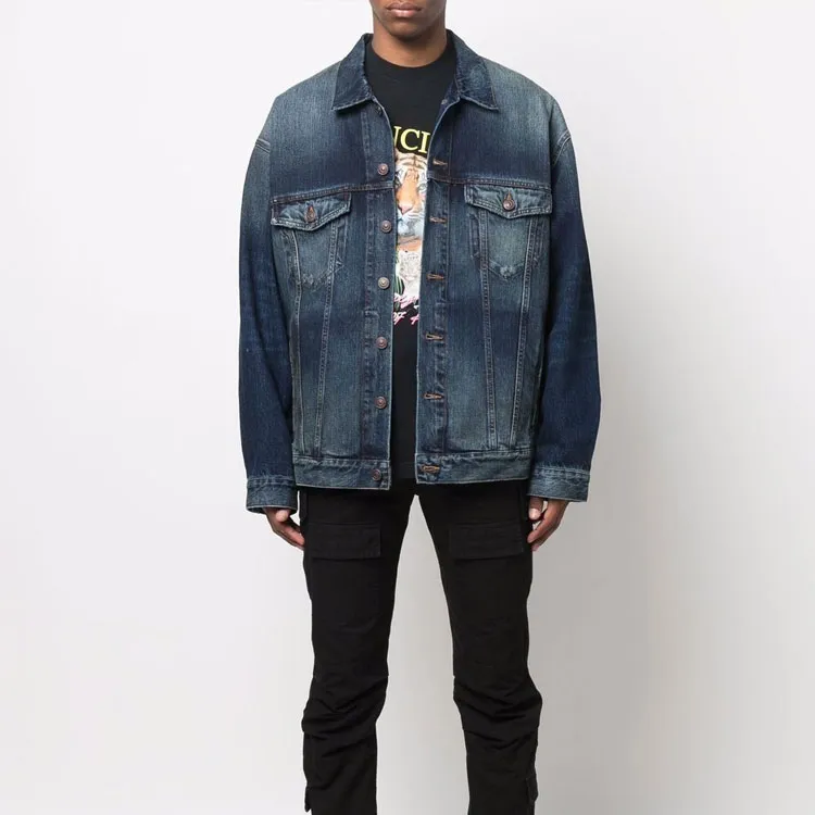 Balenciaga SS22 Denim Jacket Men's Blue-5