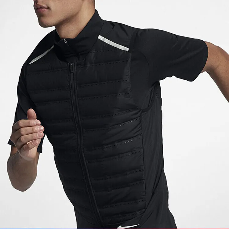 Nike Men's Colorblock Stand Collar Down Vest Black-1