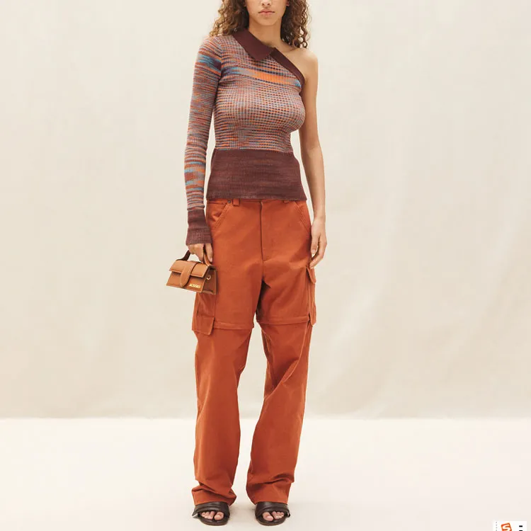 Jacquemus Le Polo Zucca One shoulder Polo Top-2