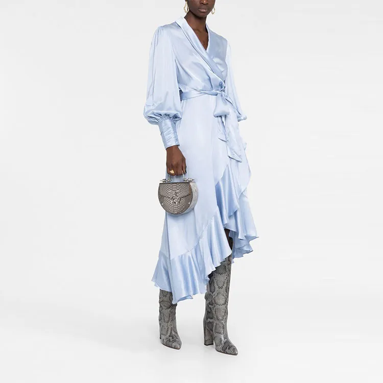 Zimmermann Long-Sleeved Dresses Women's Light Blue-1