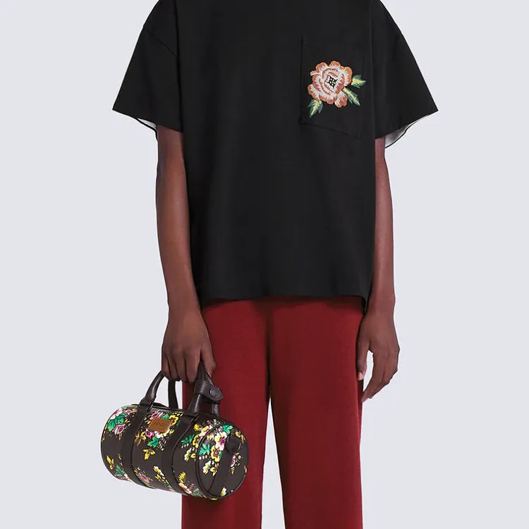 KENZO Canvas Shoulder Bag Crossbody Bag Handbag Mini Women's Black-5