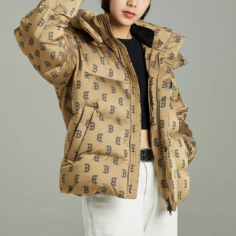 MLB Down Jackets Unisex Beige Yellow-3