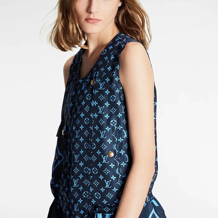 LOUIS VUITTON SS22 Sleeveless Dress Women's Blue-4