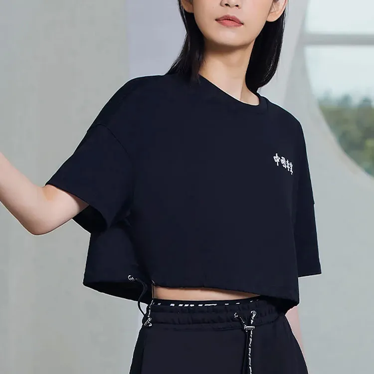 LiNing Crop Tops Women's Black-2