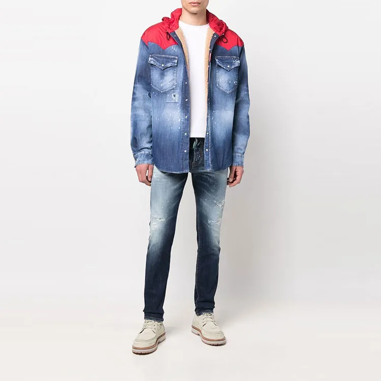 DSQUARED2 Hooded Hybrid Denim Jacket-1