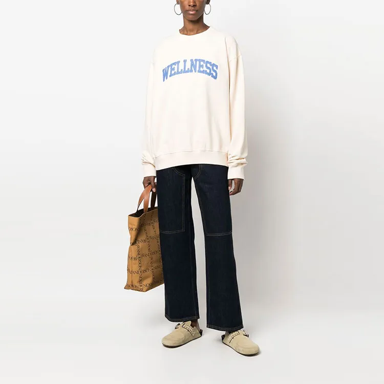 SPORTY & RICH Wellness appliquÃ© Cotton Sweatshirt-1