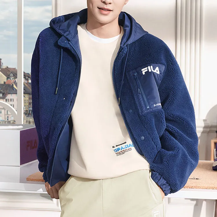 FILA Velvet Jackets Men Smoke Blue-2
