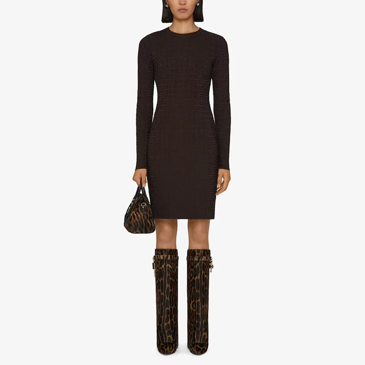 Givenchy 4G Jacquard Long-sleeved Dress-2