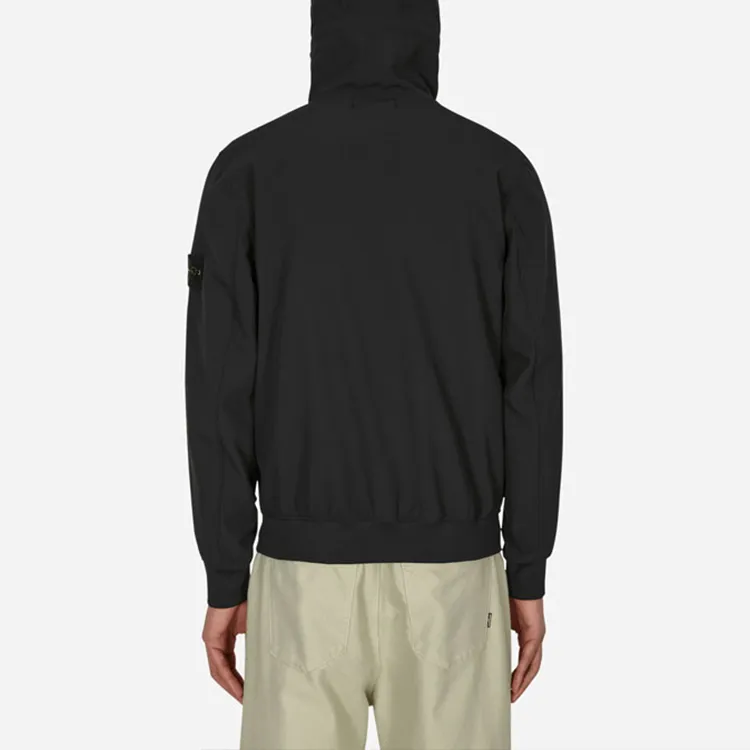 STONE ISLAND Logo Patch Hooded Zipped Jacket-3