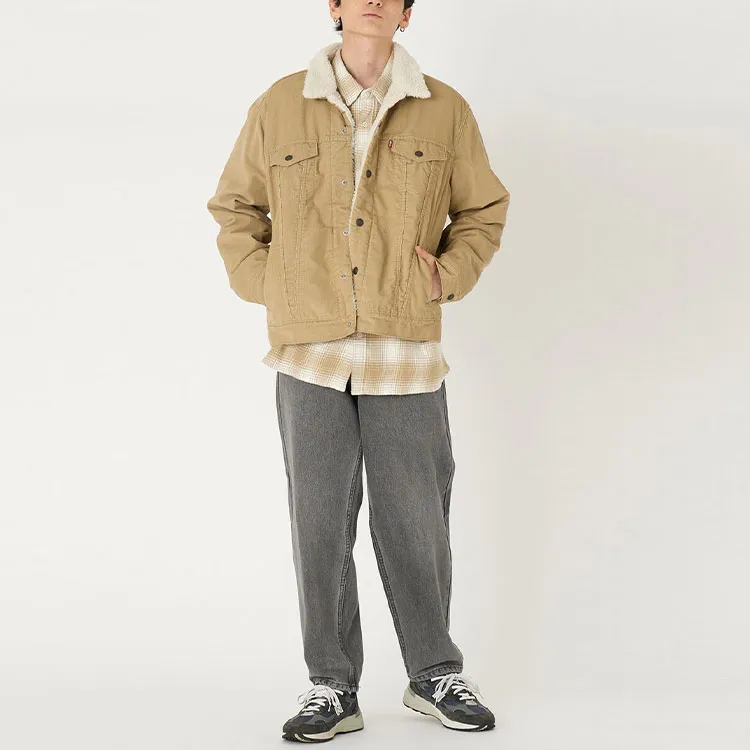 Levis Velvet Jackets Men Khaki-3