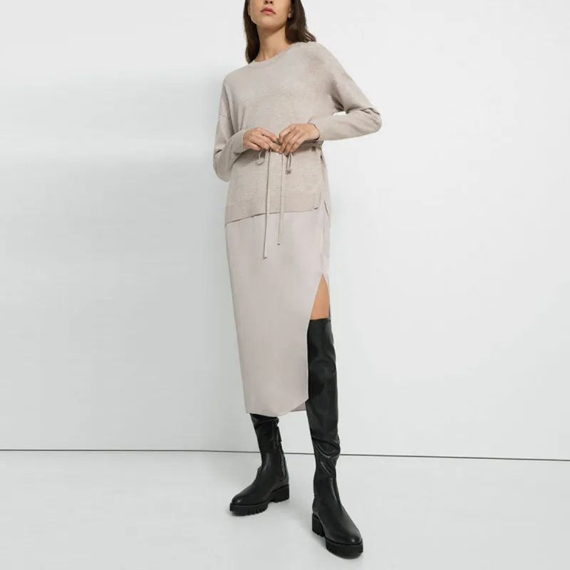 THEORY Long-Sleeved Dresses Women's Beige-1