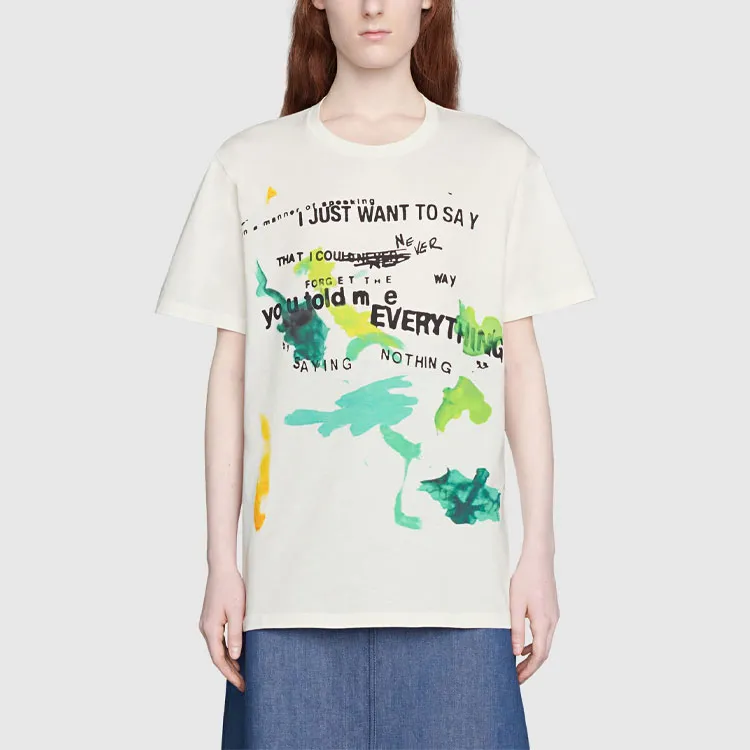 GUCCI Raglan Sleeve T Shirt Women's Ecru-1