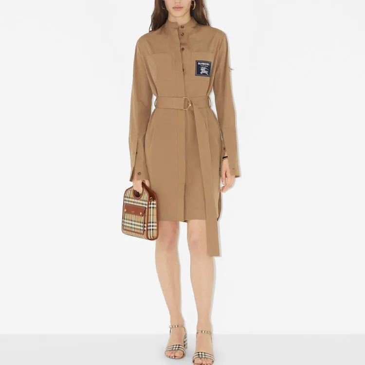 Burberry SS23 Long-Sleeved Dresses Women's Camel-1