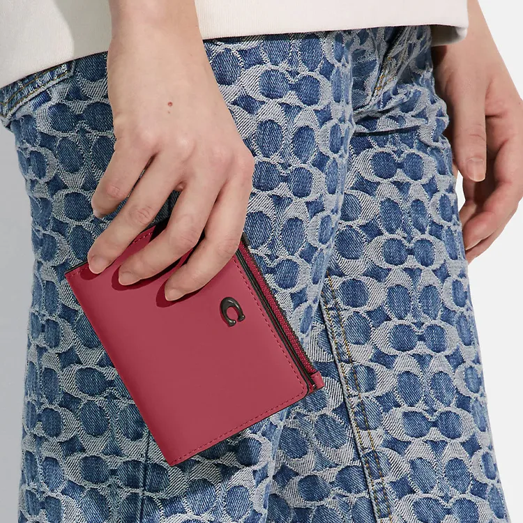 COACH Calfskin Wallet Women's Fuchsia-2