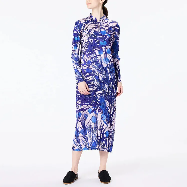 PLEATS PLEASE ISSEY MIYAKE Long Sleeved Dresses Women's Purple-1