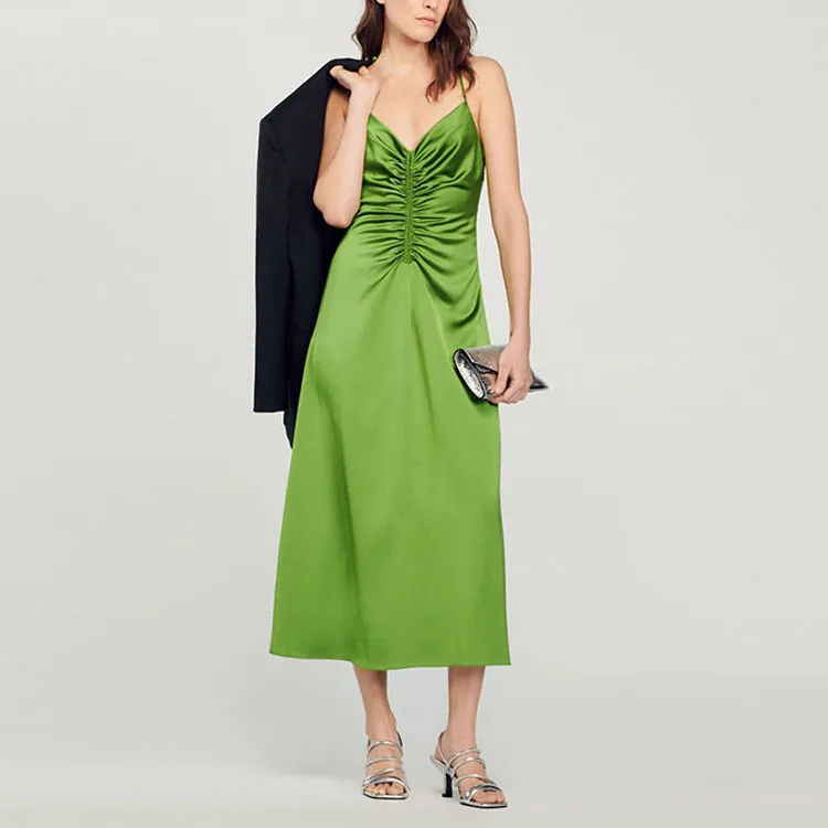 Sandro SS23 Sleeveless Dress Women's Green-1