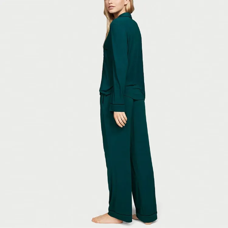 Victoria's Secret Modal Long Pajama Set Pajama Set Women's Ivy Green-1