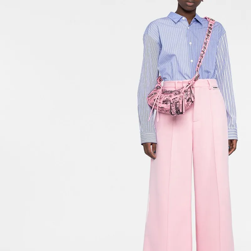 Balenciaga Le Cagole Calfskin Biker Bag, Dumpling Bag, Shoulder Bag, Crossbody Bag Extra Small Women's Black/Pink-4