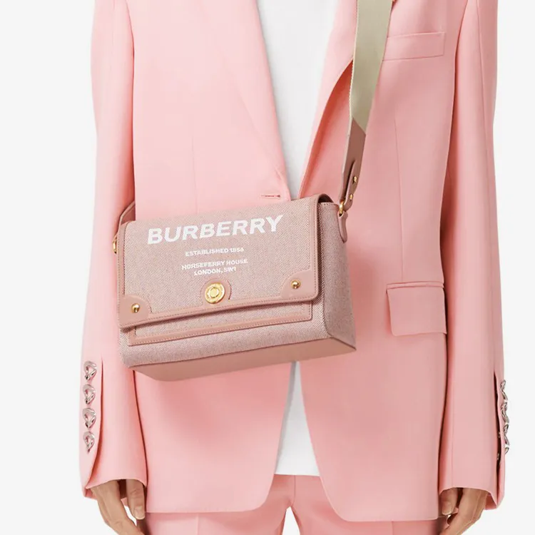 Burberry HorseferryNote Leather Messenger Bag Shoulder Bag Crossbody Bag Regular Women's Bright Red/Dark Pink-5